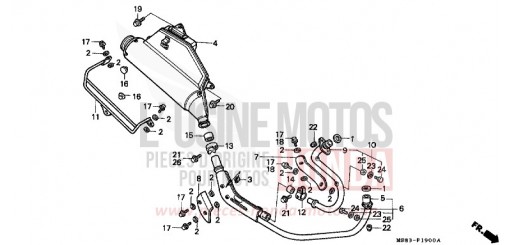 SILENCIEUX D'ECHAPPEMENT XRV650K de 1989